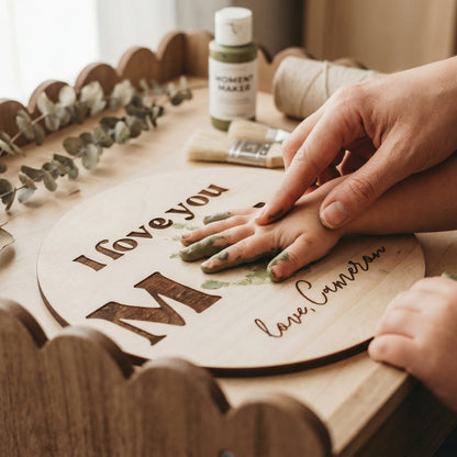 💖 Personalized Handprint Sign -- Gifts For Mom I Grandma I Gifts For Nana| Grandparents Gifts | Gift For Grandmother