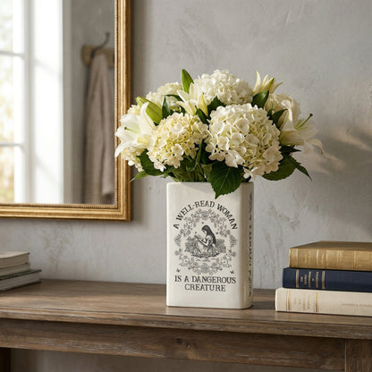 📚 Personalized Ceramic Book Vase – Home Decor Gift for Book Lovers