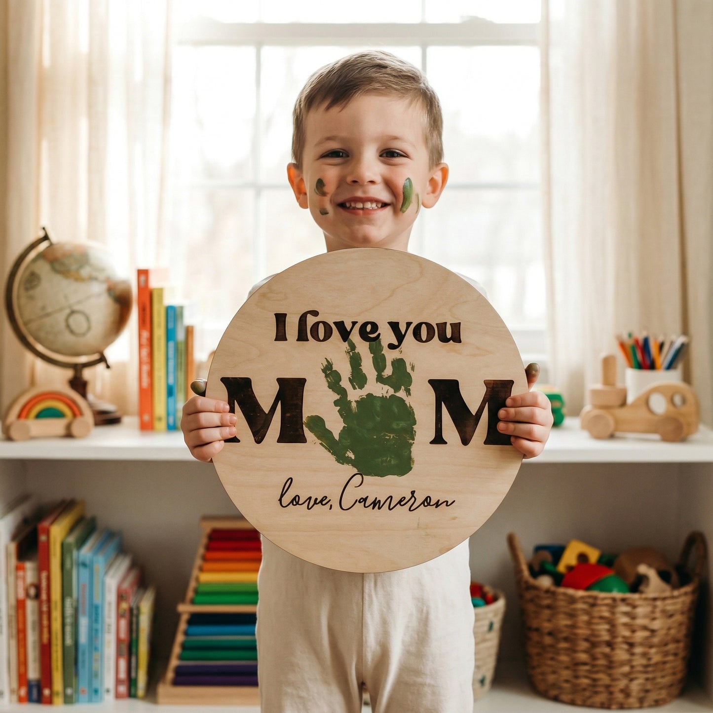💖 Personalized Handprint Sign -- Gifts For Mom I Grandma I Gifts For Nana| Grandparents Gifts | Gift For Grandmother
