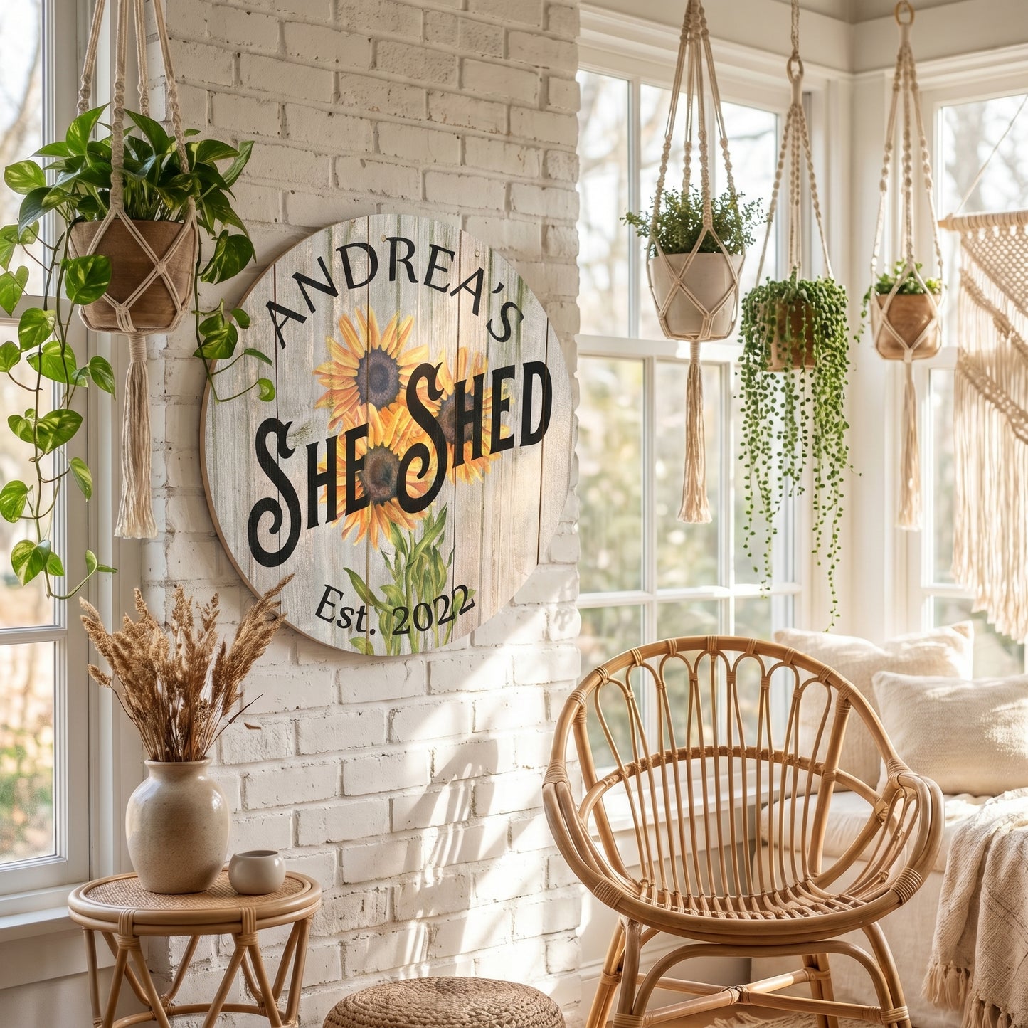 🌻 Personalized Sunflower She Shed Metal Sign