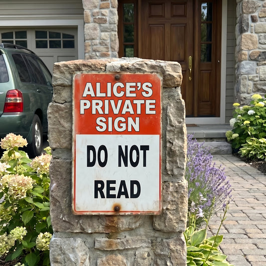 😂Personalized Private Sign – "Do Not Read" Funny Metal Warning Sign