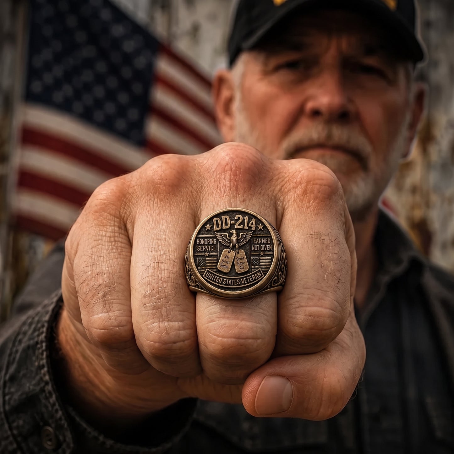 🎖️ DD-214 Veteran Honor Ring — EARNED NOT GIVEN