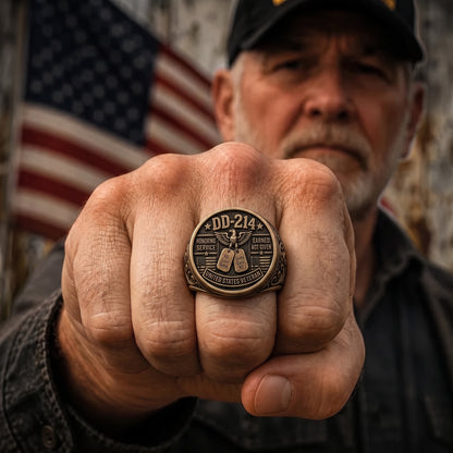 🎖️ DD-214 Veteran Honor Ring — EARNED NOT GIVEN