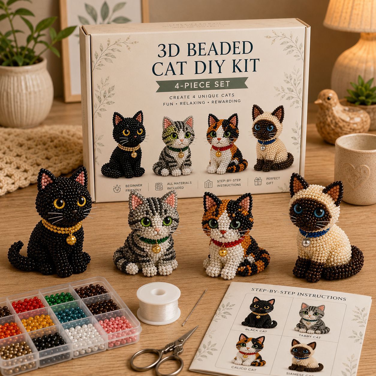 🧵✨Tiny 3D Beaded Animal DIY Kit