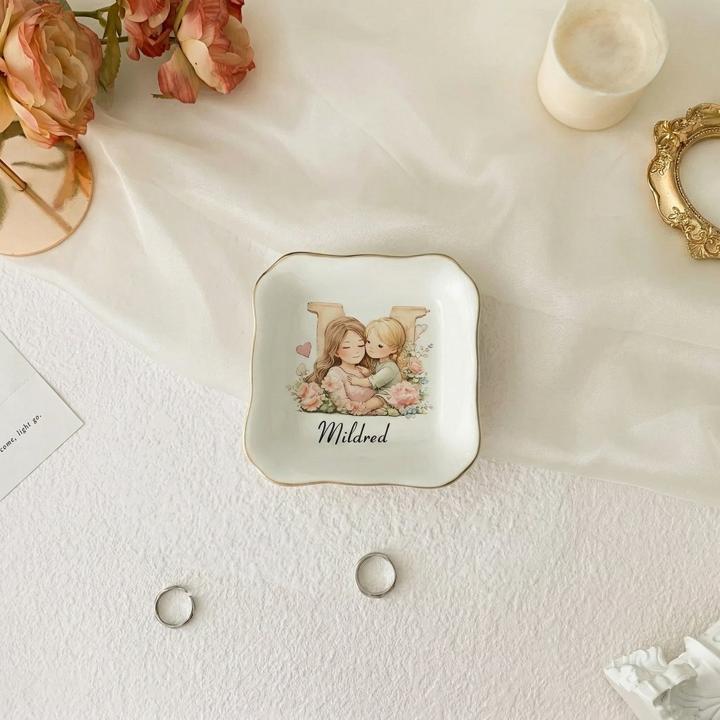 💖 Personalized Initial Jewelry Dish Gifts For Mom | Grandma | Gifts For Nana | Grandparents Gifts | Gift For Grandmother