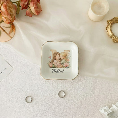 💖 Personalized Initial Jewelry Dish Gifts For Mom | Grandma | Gifts For Nana | Grandparents Gifts | Gift For Grandmother
