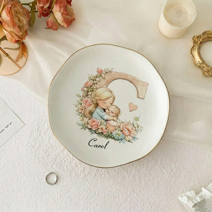 💖 Personalized Initial Jewelry Dish Gifts For Mom | Grandma | Gifts For Nana | Grandparents Gifts | Gift For Grandmother