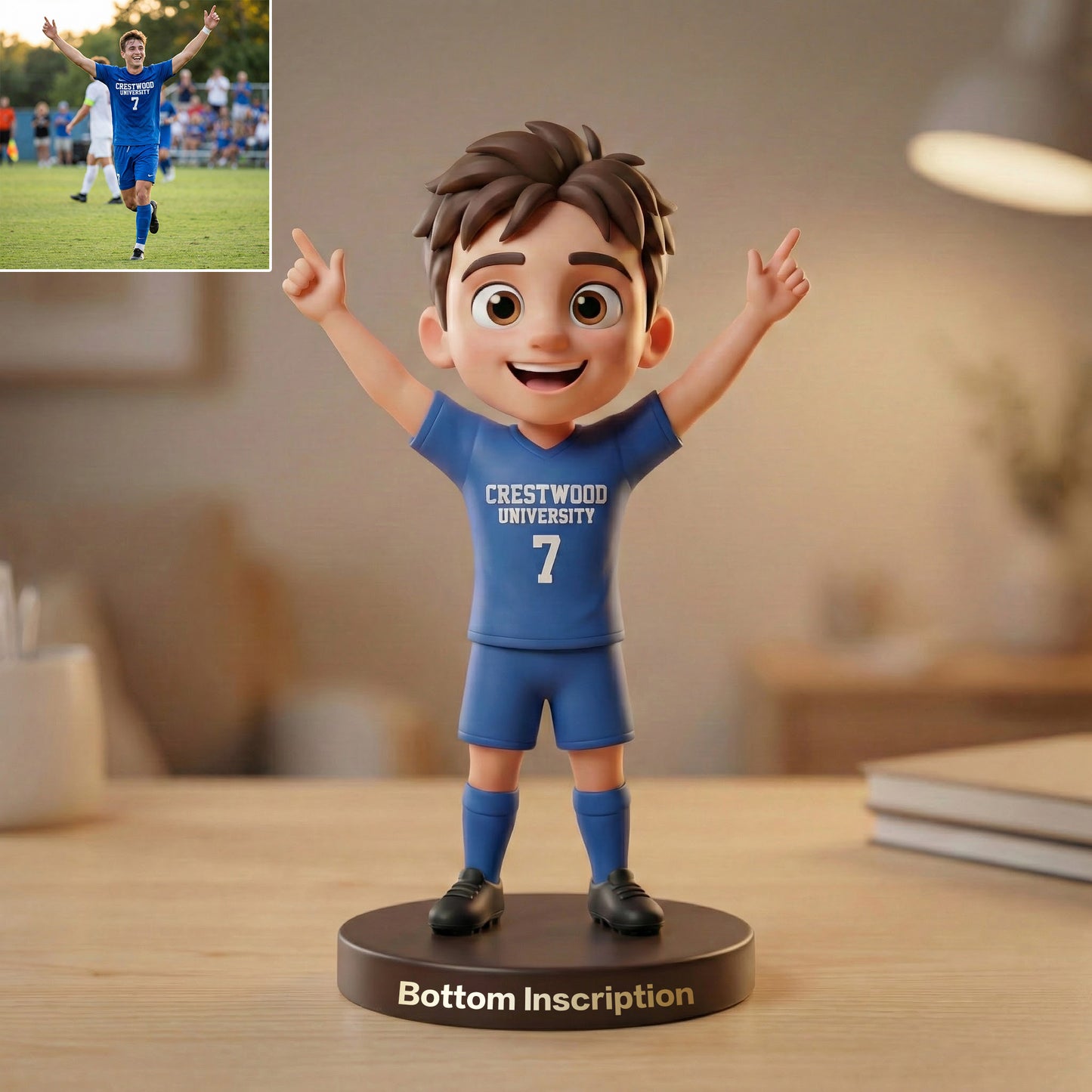 Sports Personalized Photo Desk Decor - Perfect Gift for American football, baseball, soccer, basketball Fans