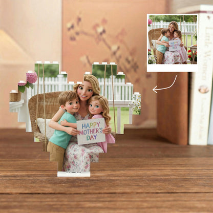 Pixar-Style Custom Heart Photo Building Blocks with Stand - Gift For Family, Couple, Wife, Husband, Boyfriend, Girlfriend, Pet