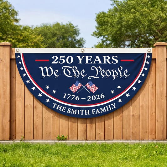 Personalized USA Semiquincentennial Banner - 1776-2026 Patriotic Fence Decor