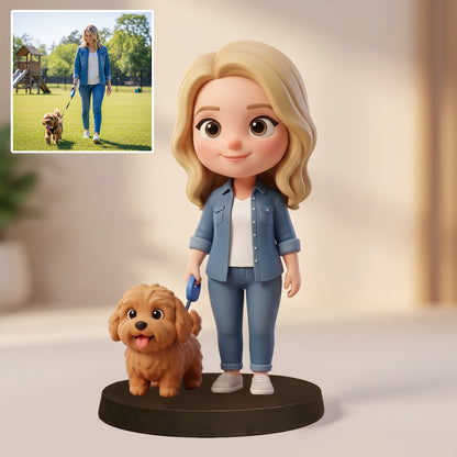 Cartoon-Style Personalized Photo Desk Decor - The Gift for Anyone Who Calls Their Fur Baby “Family”