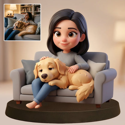 Cartoon-Style Personalized Photo Desk Decor - The Gift for Anyone Who Calls Their Fur Baby “Family”