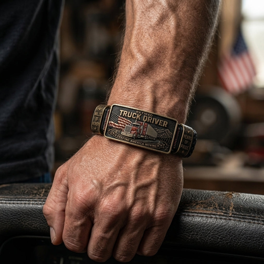 ⭐ Retired Truck Driver Bracelet – Honor The Miles. Celebrate The Legacy.