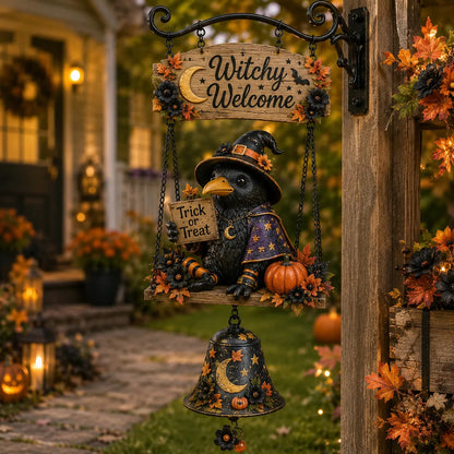 🔔Halloween Hanging Welcome Sign With Bell
