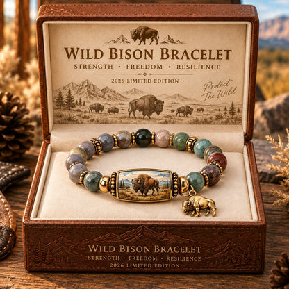 🦬 Wild Bison Guardian Crystal Bracelet
