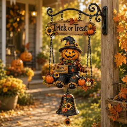 🔔Halloween Hanging Welcome Sign With Bell