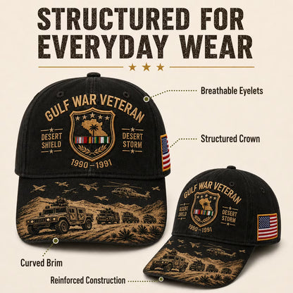 🇺🇸Gulf War Veteran Desert Shield & Desert Storm Commemorative Cap