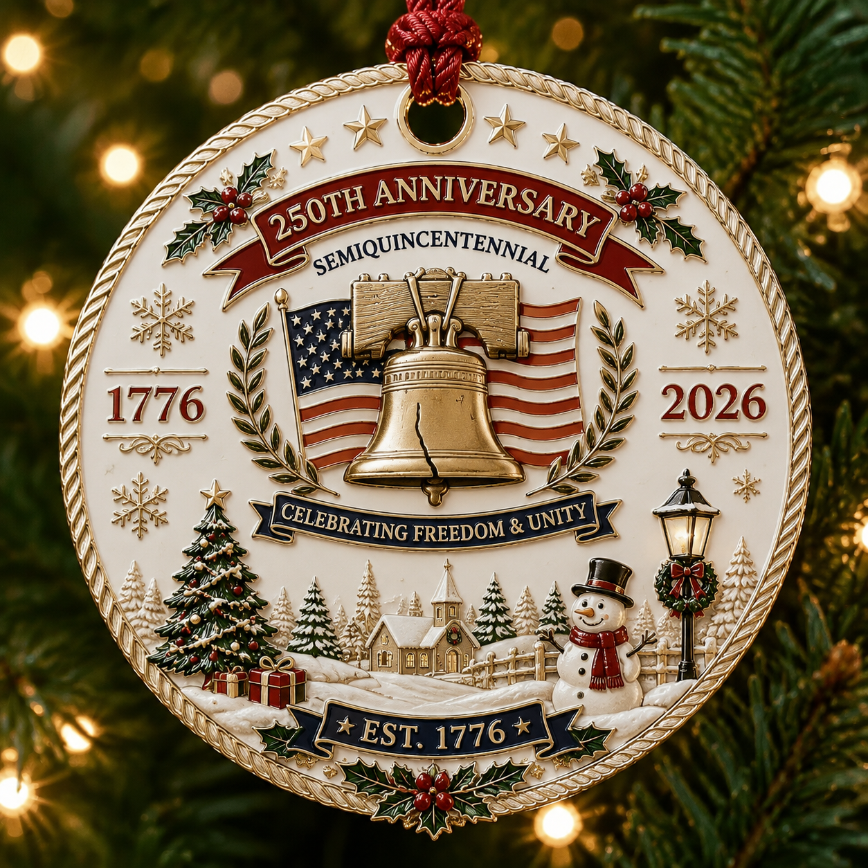 🇺🇸 250th Anniversary Christmas Ornament