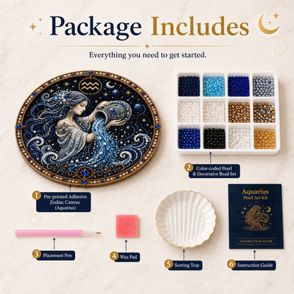 🌙♈ 12 Zodiac Signs Pearl Art Kit