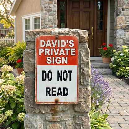 😂Personalized Private Sign – "Do Not Read" Funny Metal Warning Sign