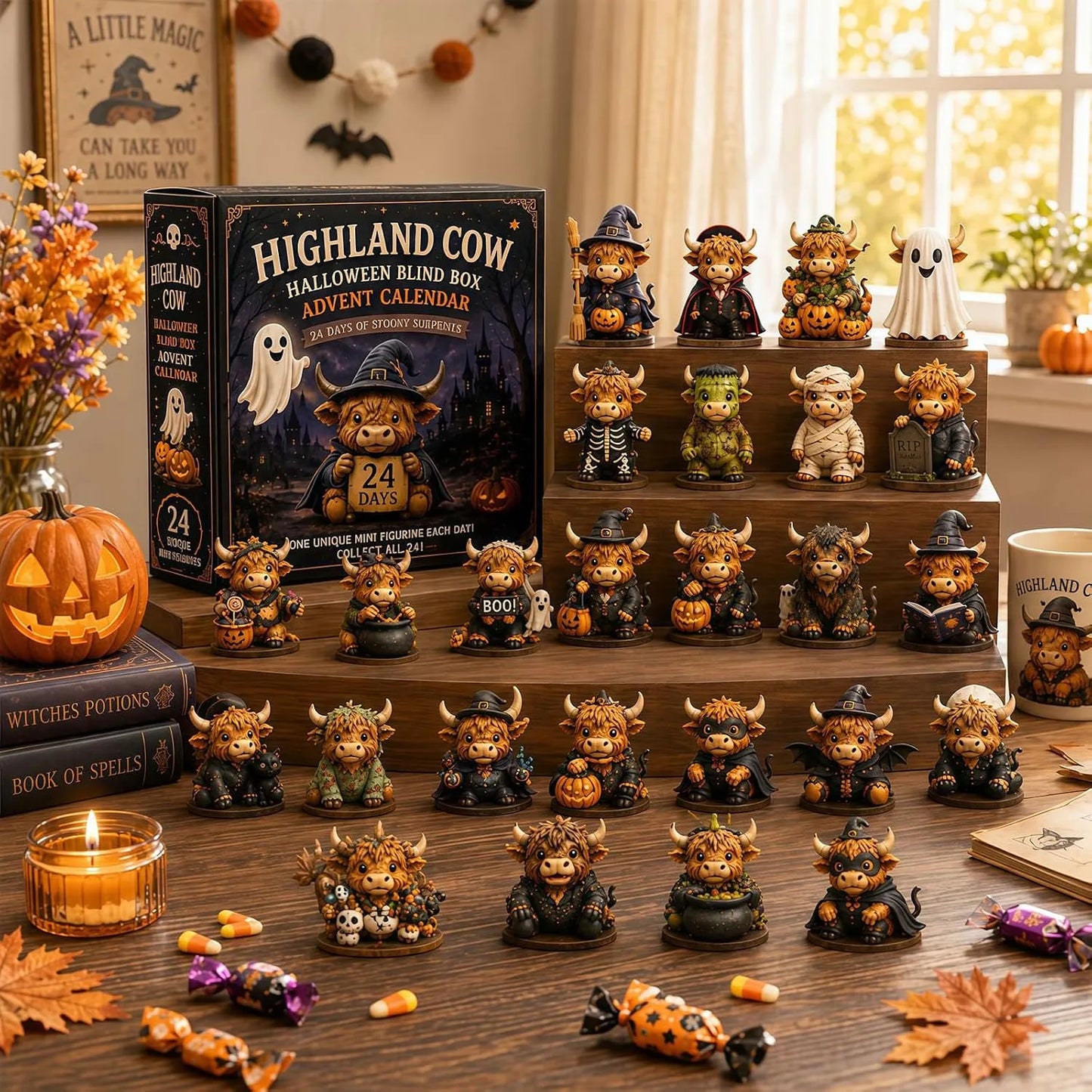2026 Highland Cow Halloween Countdown Calendar