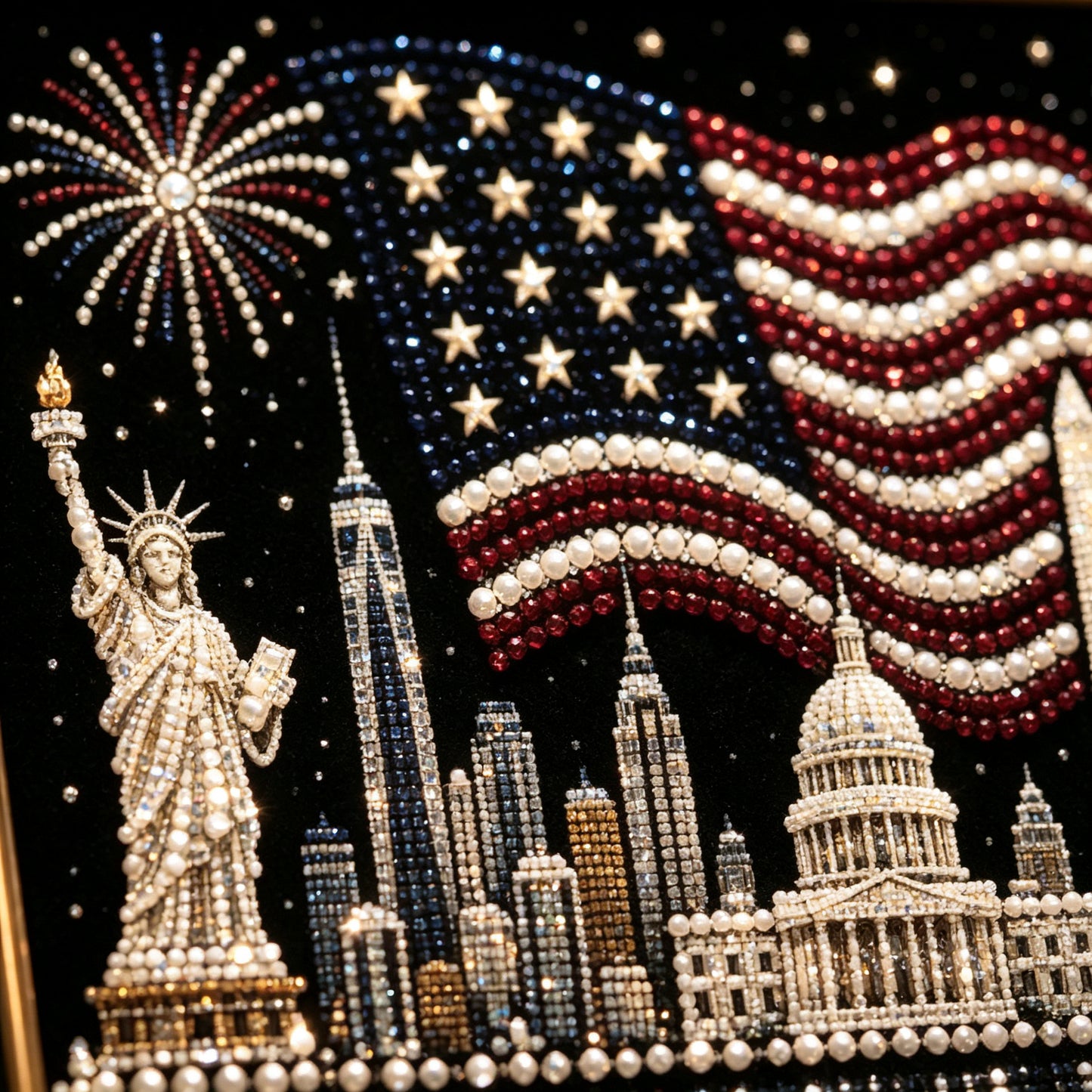 🦅🇺🇸 America 250th Anniversary Pearl Art Kit-DIY Patriotic Keepsake 1776-2026