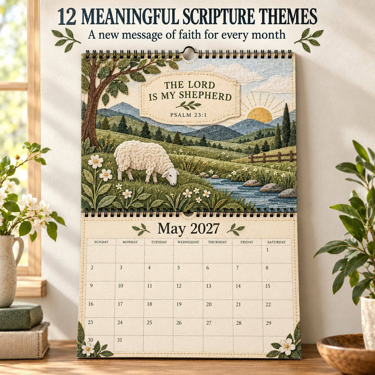 2027 Psalms of Comfort Strength Wall Calendar –  Year of Scripture, Peace & Encouragement