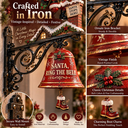 🎅 Santa, Ring the Bell! Christmas Door Bell – Festive Wall-Mount Welcome Decor