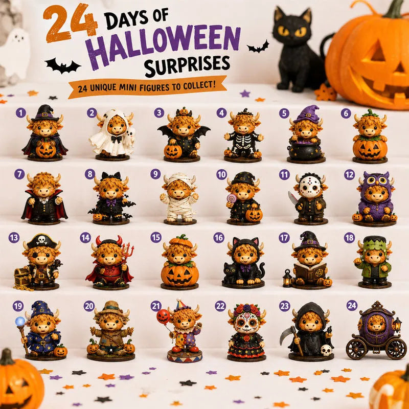 2026 Highland Cow Halloween Countdown Calendar