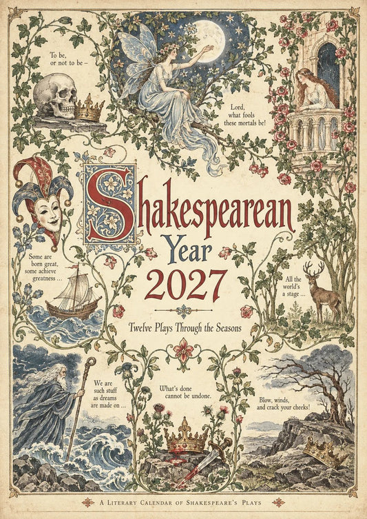 2027 Shakespearean Literary Wall Calendar –Vintage Medieval Art, 12 Months of Iconic Plays