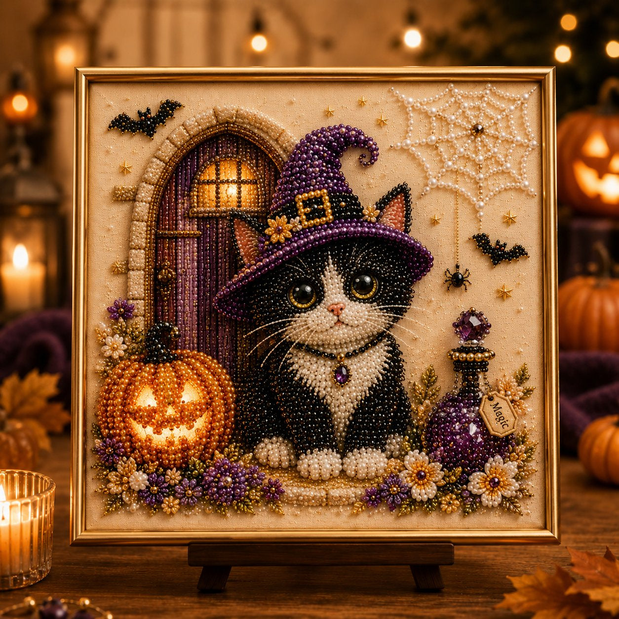 🎃DIY Halloween Cat Pearl Bead Painting Kit