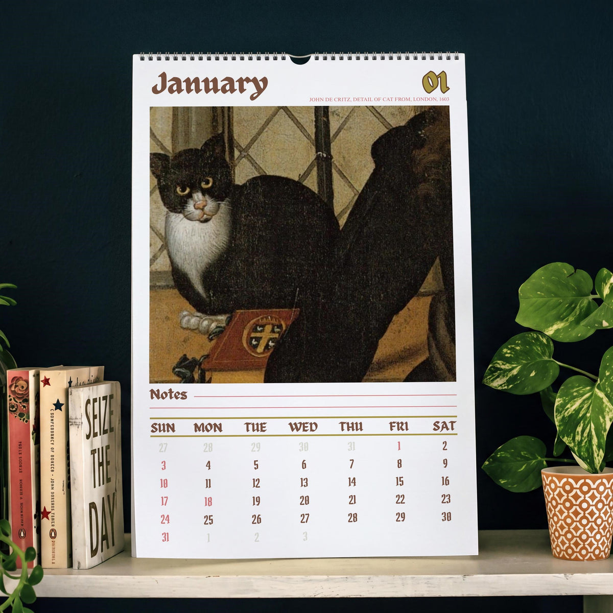 Weird Cats in Renaissance Paintings 2027 Wall Calendar – Funny Historical Cat Art Monthly Planner