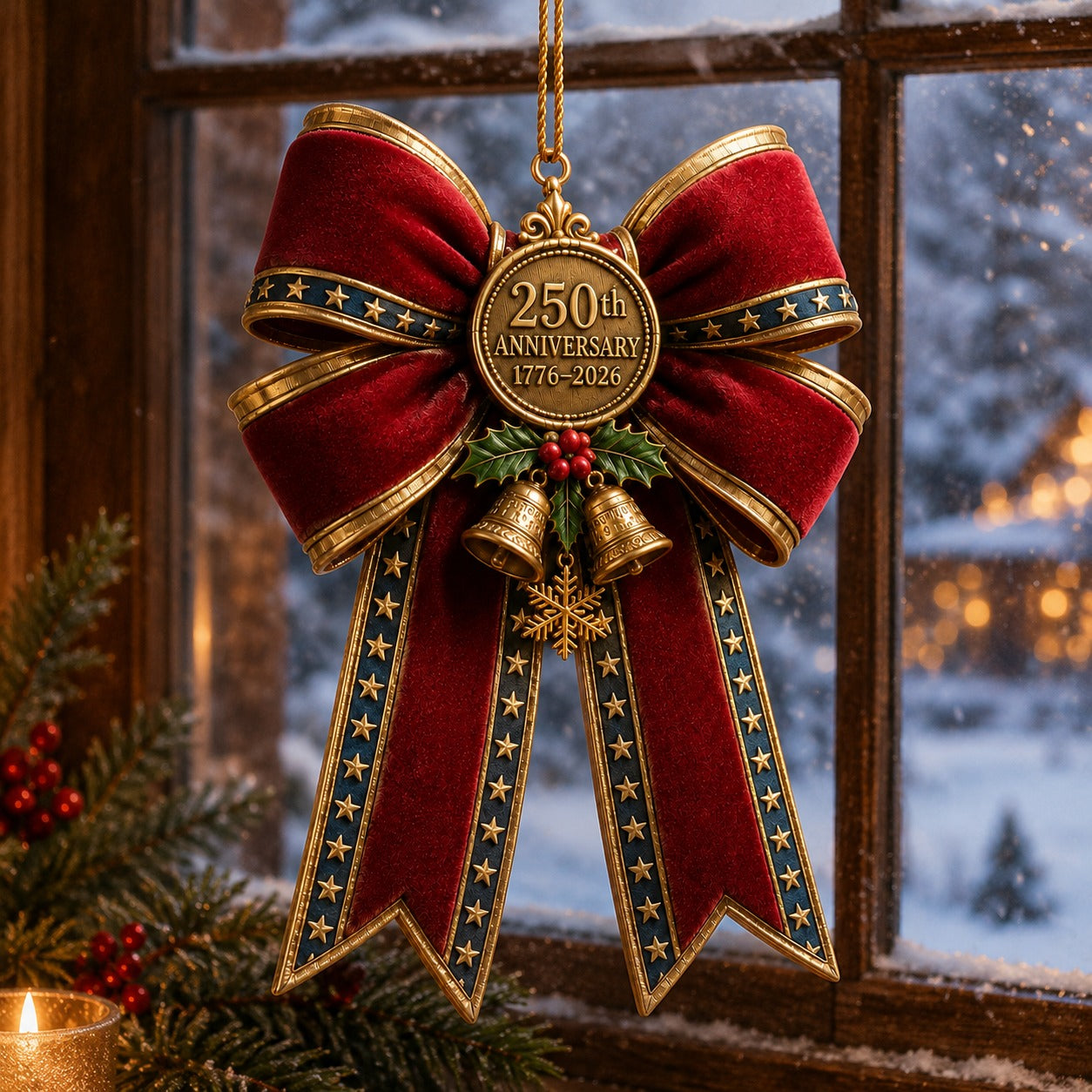 250th Anniversary Bow Christmas Tree Ornament