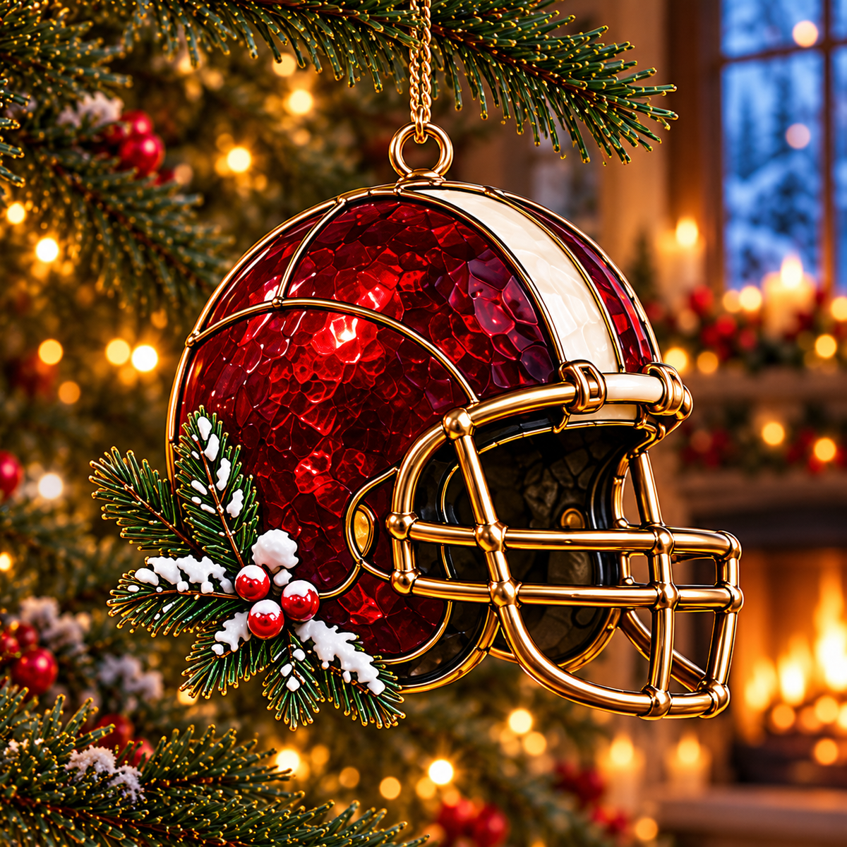 🎄 2026 Christmas Football Ornaments – Set of 6 Festive Football Holiday Keepsakes