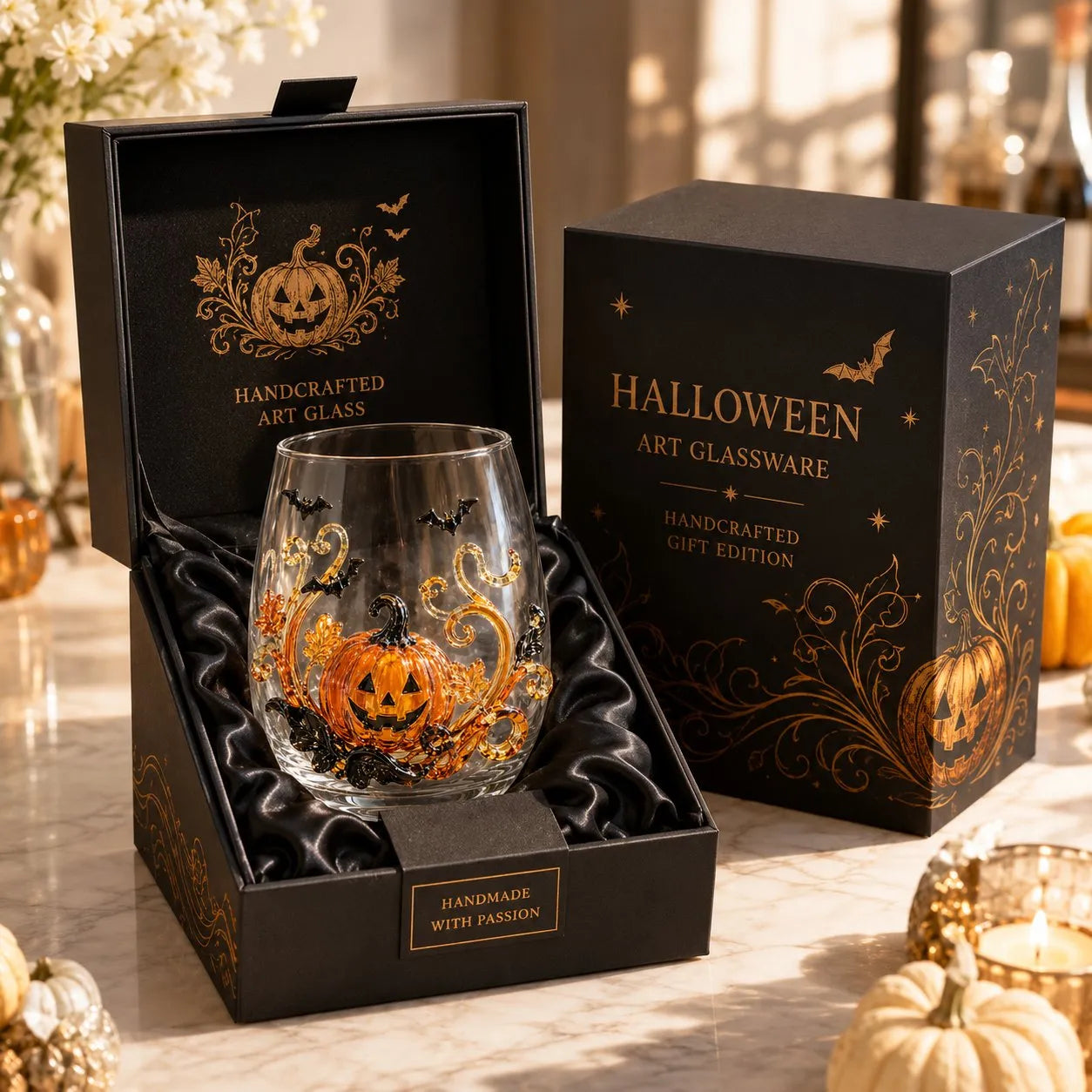 🎃 3D Halloween Artisan Glassware Collection - For Magical Halloween Sips