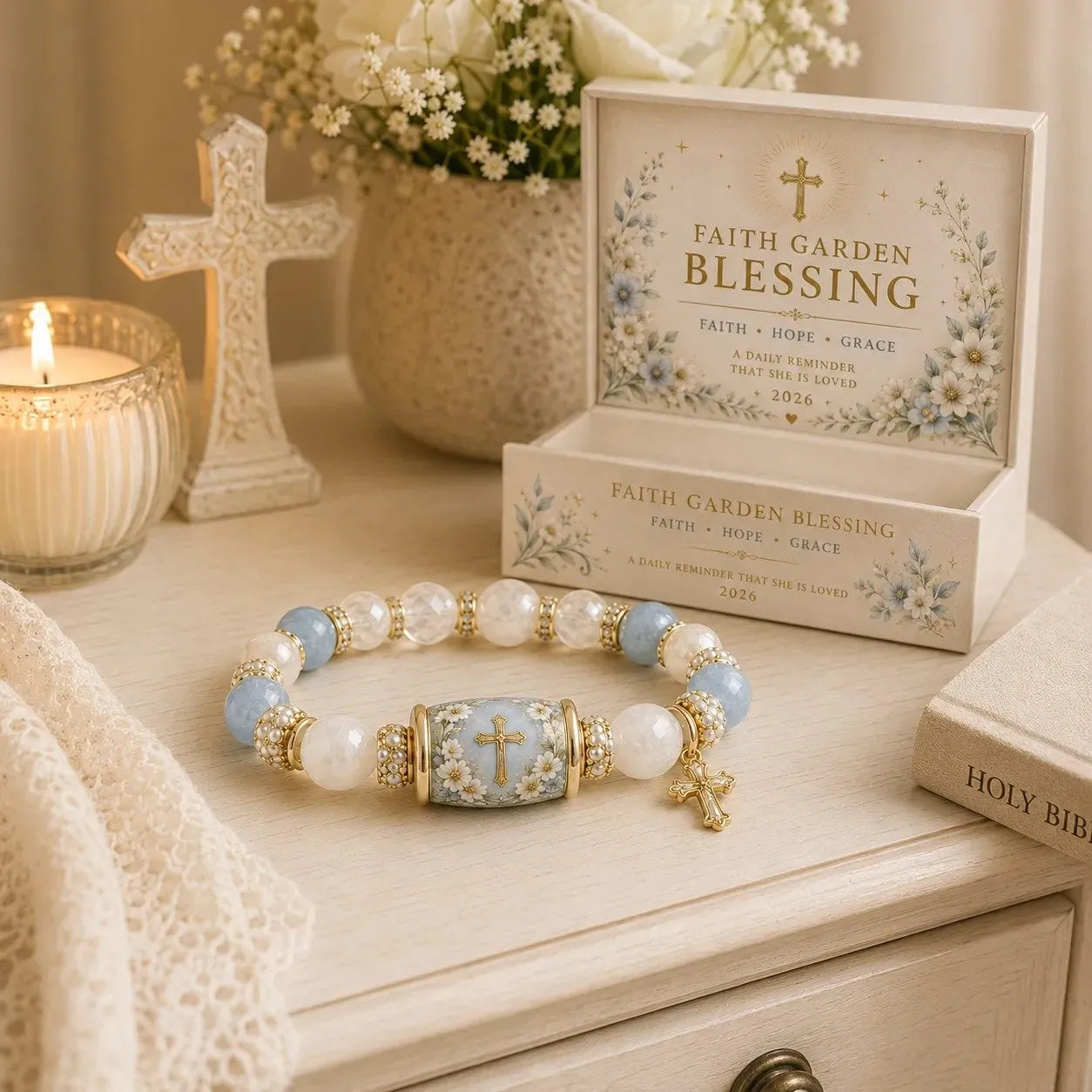 🙏Handmade Blessings Bracelet with Exquisite Gift Box✨Faith • Hope • Healing • Love