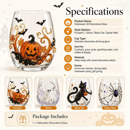 🎃 3D Halloween Artisan Glassware Collection - For Magical Halloween Sips