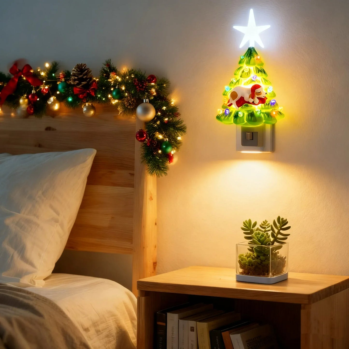 🎄Sleeping Dog Christmas Tree Night Light