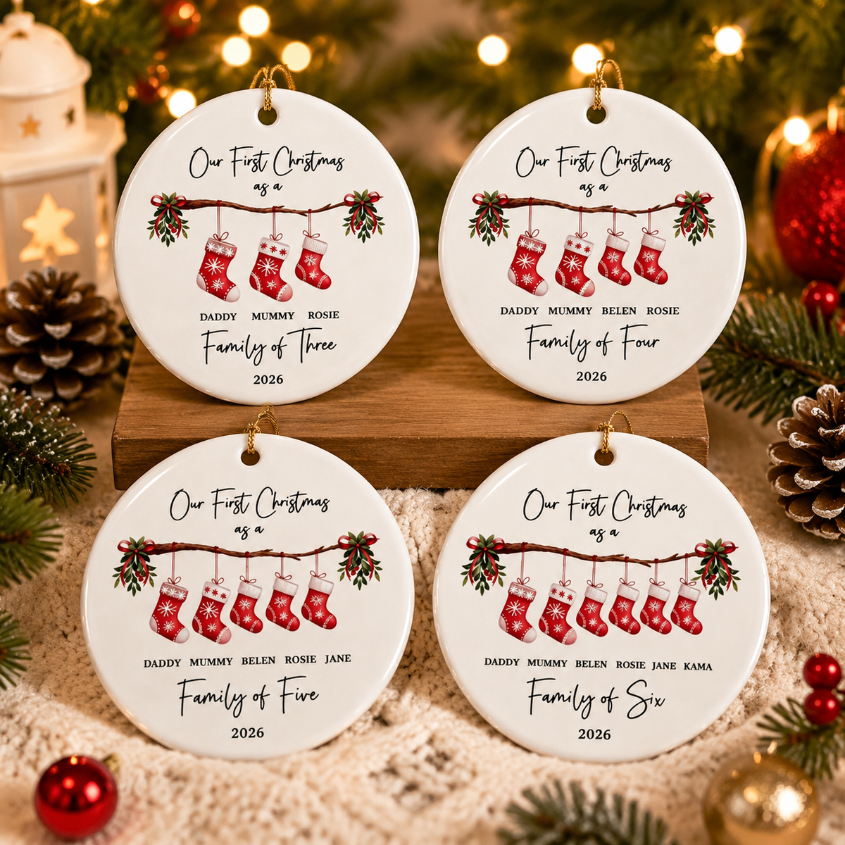 Personalised First Christmas as a Family Ornament