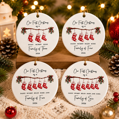Personalised First Christmas as a Family Ornament