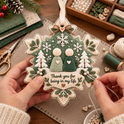 🧶Handcrafted Felt Holiday Ornament