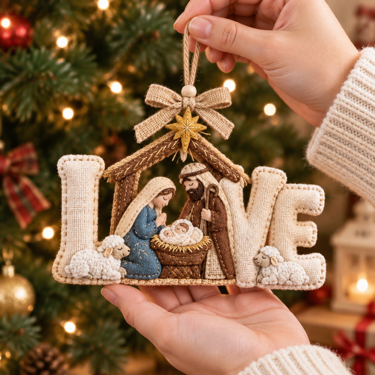 🎄Nativity Word Christmas Ornament – A Meaningful Celebration of Faith & Family