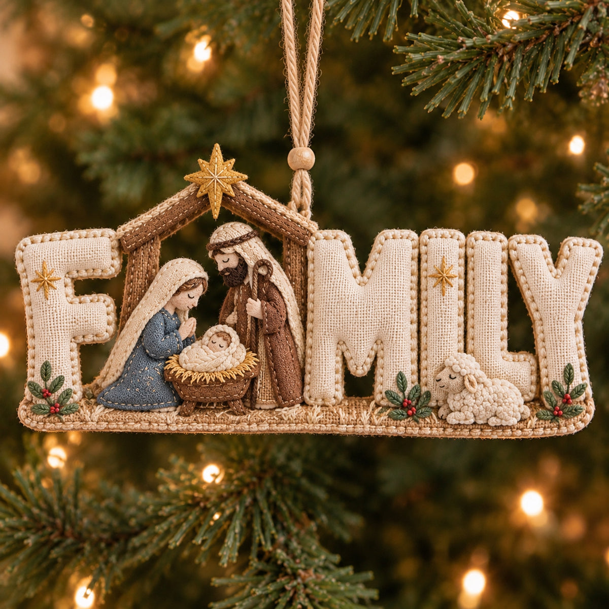 🎄Nativity Word Christmas Ornament – A Meaningful Celebration of Faith & Family
