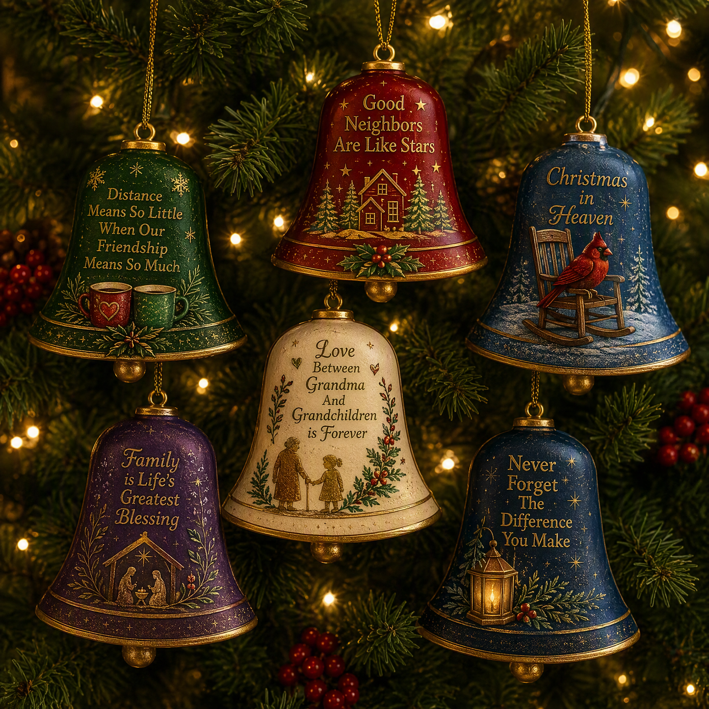 🎅🔔Holiday Bell Ornament Collection – Festive Keepsake Decor