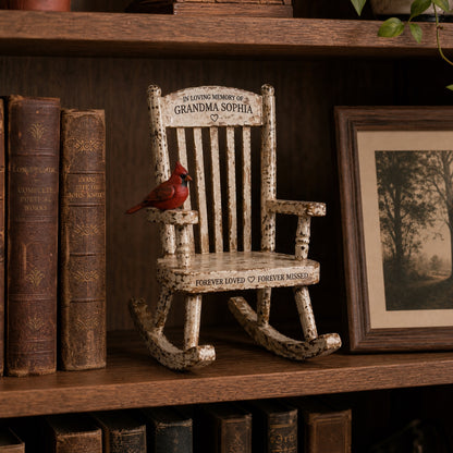🐦Personalized Memorial Rocking Chair Keepsake – Remembrance Cardinal Decor