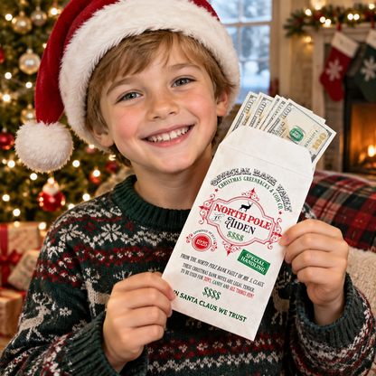 💵 Personalized North Pole Bank Vault Cash Holder – Official Santa Cash Envelope