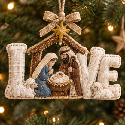 🎄Nativity Word Christmas Ornament – A Meaningful Celebration of Faith & Family