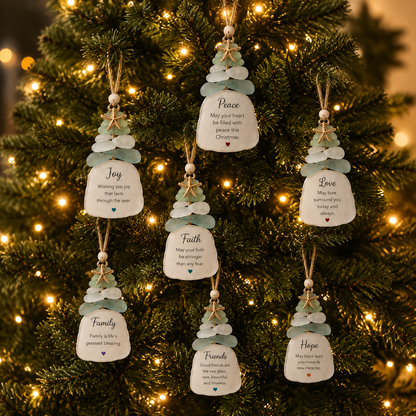 🌊Ocean Blessings Sea Glass Christmas Ornaments