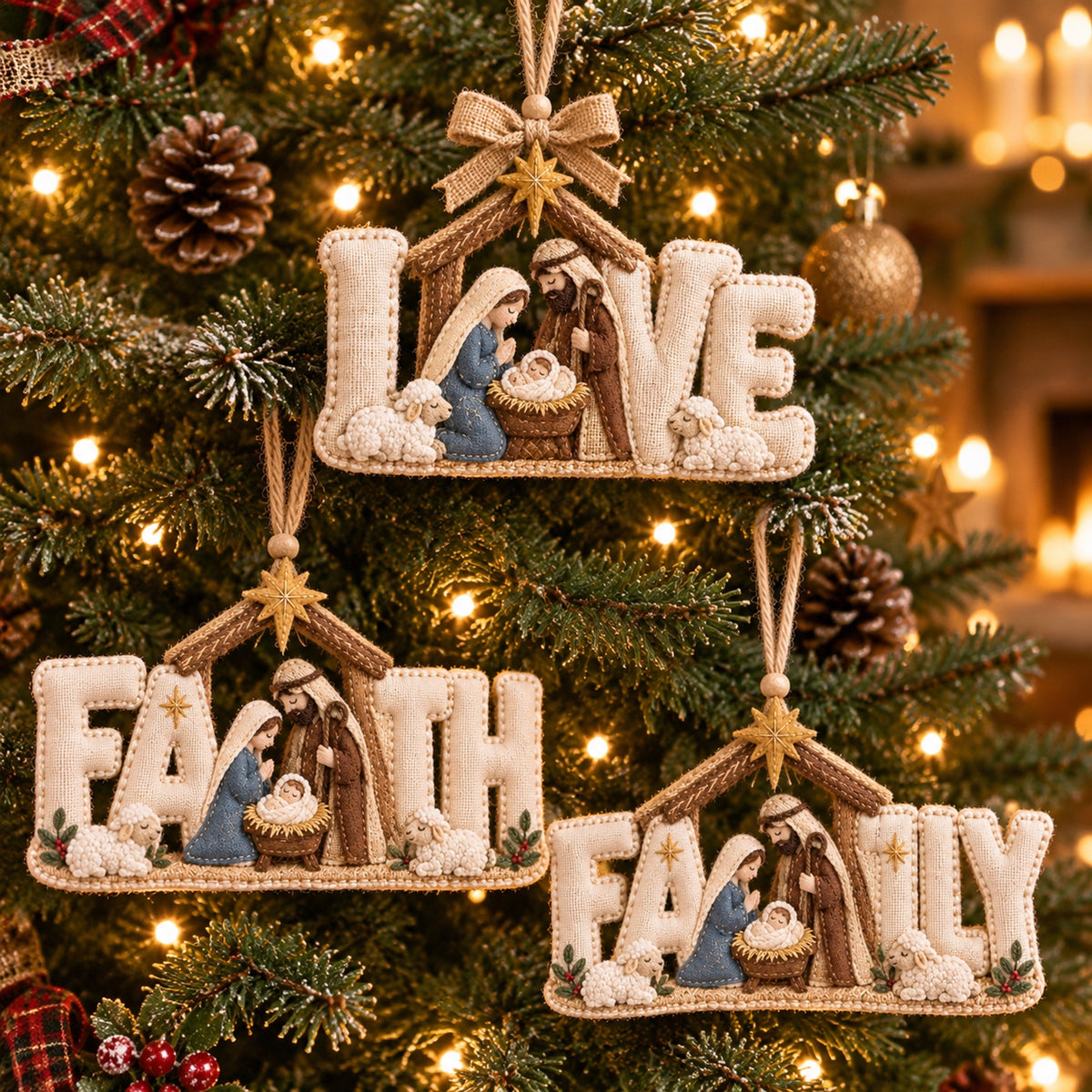 🎄Nativity Word Christmas Ornament – A Meaningful Celebration of Faith & Family