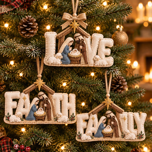 🎄Nativity Word Christmas Ornament – A Meaningful Celebration of Faith & Family